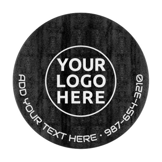 LOGO EN TEKST | Aangepaste zakelijke glassnijplank Snijplank (Voorkant)