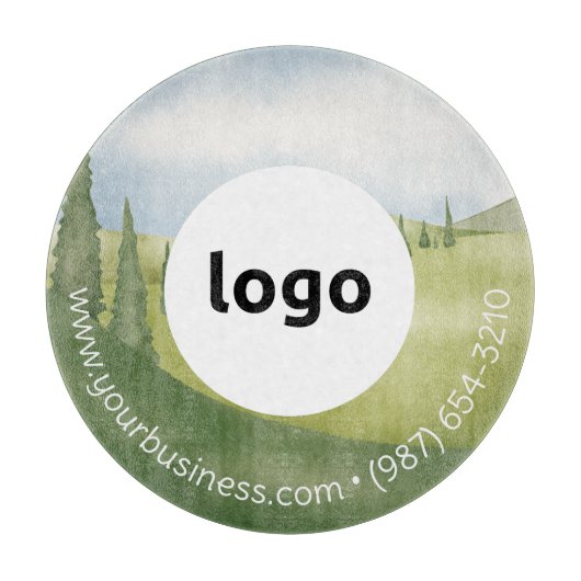 LOGO EN TEKST | Aangepaste zakelijke glassnijplank Snijplank (Voorkant)
