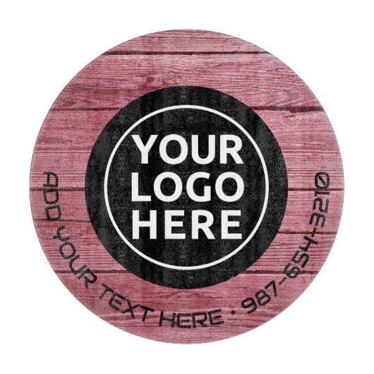 LOGO EN TEKST | Aangepaste zakelijke glassnijplank Snijplank (Voorkant)