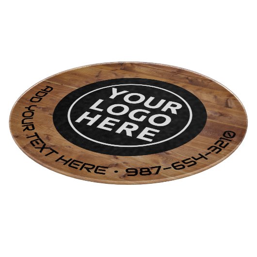 LOGO EN TEKST | Aangepaste zakelijke glassnijplank Snijplank (Hoek)