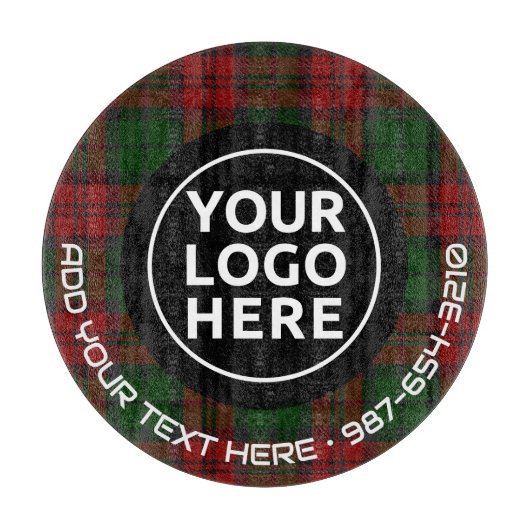 LOGO EN TEKST | Aangepaste zakelijke glassnijplank Snijplank (Voorkant)