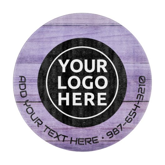 LOGO EN TEKST | Aangepaste zakelijke glassnijplank Snijplank (Voorkant)