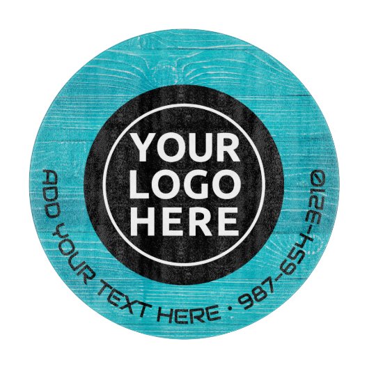 LOGO EN TEKST | Aangepaste zakelijke glassnijplank Snijplank (Voorkant)