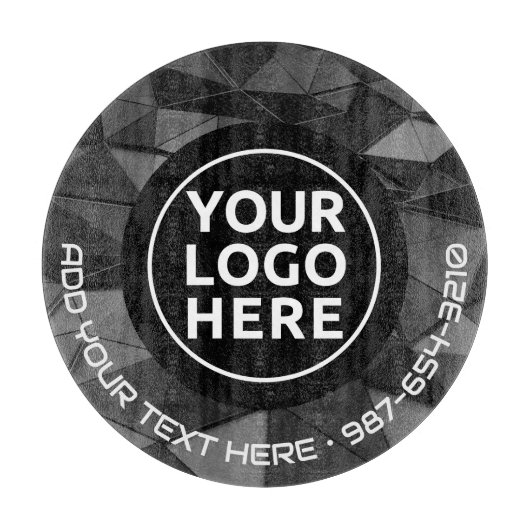 LOGO EN TEKST | Aangepaste zakelijke glassnijplank Snijplank (Voorkant)