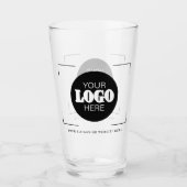 Logo en tekst gepersonaliseerd bier glas (Voorkant)