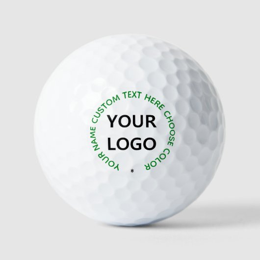 Logo en tekst golfballen stempel Kies kleur (Voorkant)