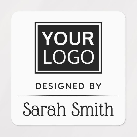 Logo en tekst met verdeel wit labels (Design 2)