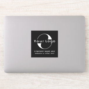Logo en tekst op vierkant vinylzakelijke laptop -  sticker