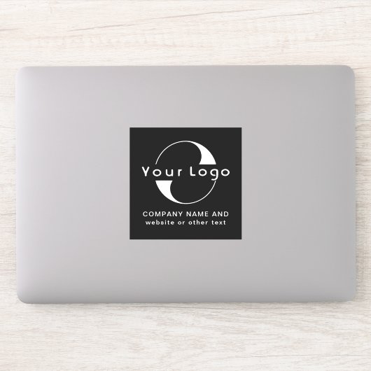 Logo en tekst op vierkant vinylzakelijke laptop - sticker (Computer)