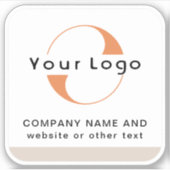 Logo en tekst op vinylvierkant water flessenbedrij sticker (Voorkant)