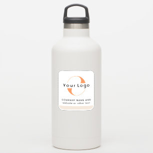 Logo en tekst op vinylvierkant water flessenbedrij sticker
