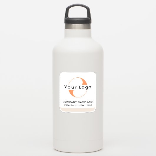 Logo en tekst op vinylvierkant water flessenbedrij sticker (Waterfles)