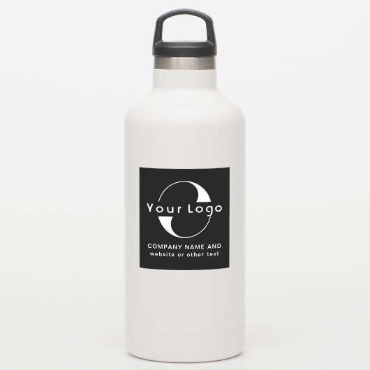 Logo en tekst op vinylvierkant water flessenbedrij sticker (Waterfles)