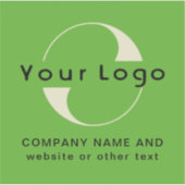 Logo en tekst op vinylvierkant water flessenbedrij sticker (Voorkant)