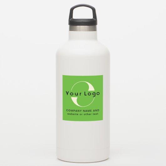Logo en tekst op vinylvierkant water flessenbedrij sticker (Waterfles)