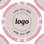 Logo en Tekst Zakelijk Promotie Blush Roze Poker Chips<br><div class="desc">Eenvoudige logo en aangepaste tekst voor het promoten van uw bedrijf. Vervang de logo en tekst door uw eigen tekst om aan te passen. Minimalistisch en professioneel om uw merk te weerspiegelen.</div>