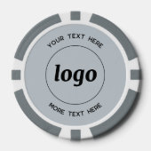 Logo en Tekst Zakelijk Promotiepoeder Blauw Poker Chips (Voorkant)