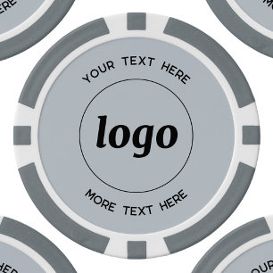 Logo en Tekst Zakelijk Promotiepoeder Blauw Poker Chips