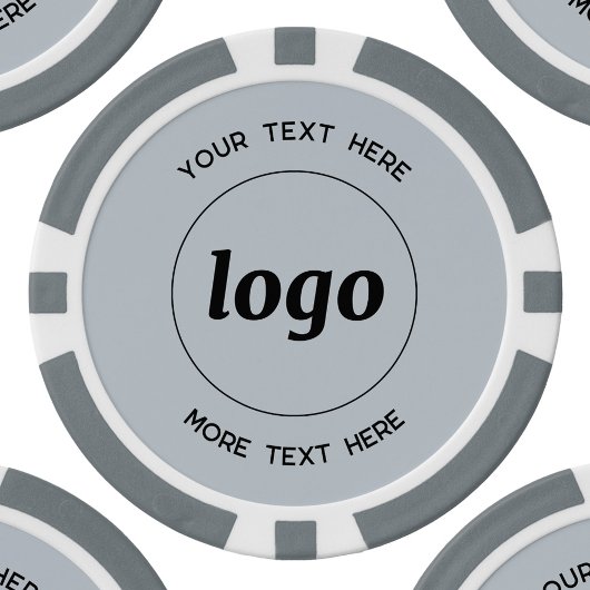 Logo en Tekst Zakelijk Promotiepoeder Blauw Poker Chips