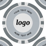 Logo en Tekst Zakelijk Promotiepoeder Blauw Poker Chips<br><div class="desc">Eenvoudige logo en aangepaste tekst voor het promoten van uw bedrijf. Vervang de logo en tekst door uw eigen tekst om aan te passen. Minimalistisch en professioneel om uw merk te weerspiegelen.</div>