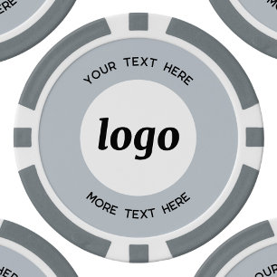 Logo en Tekst Zakelijk Promotiepoeder Blauw Poker Chips