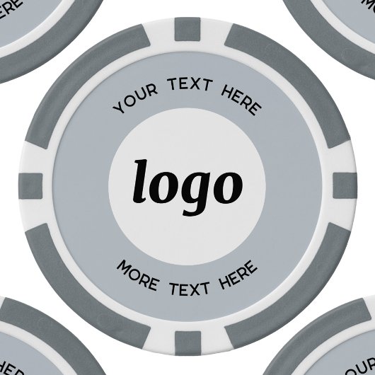 Logo en Tekst Zakelijk Promotiepoeder Blauw Poker Chips