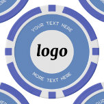 Logo en Tekst Zakelijke Promotie Sky Blue Poker Chips<br><div class="desc">Eenvoudige logo en aangepaste tekst voor het promoten van uw bedrijf. Vervang de logo en tekst door uw eigen tekst om aan te passen. Minimalistisch en professioneel om uw merk te weerspiegelen.</div>