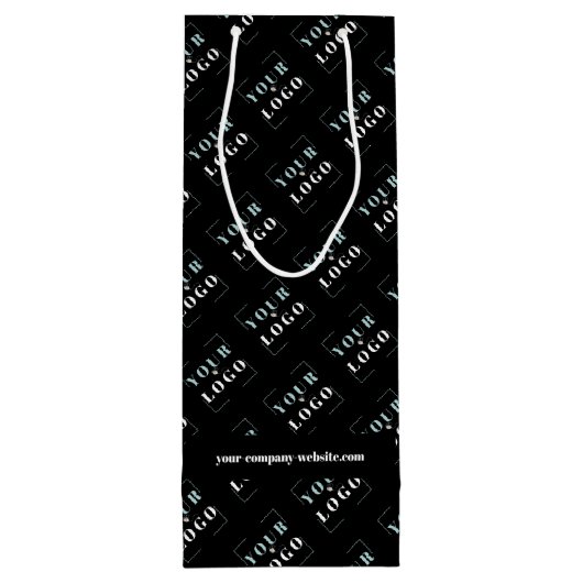 Logo en website op maat gedrukt wijn cadeautas (Achterkant)