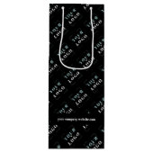 Logo en website op maat gedrukt wijn cadeautas (Voorkant)