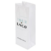 Logo en website op maat gedrukt wijn cadeautas (Achterkant Gekanteld)
