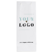 Logo en website op maat gedrukt wijn cadeautas (Achterkant)