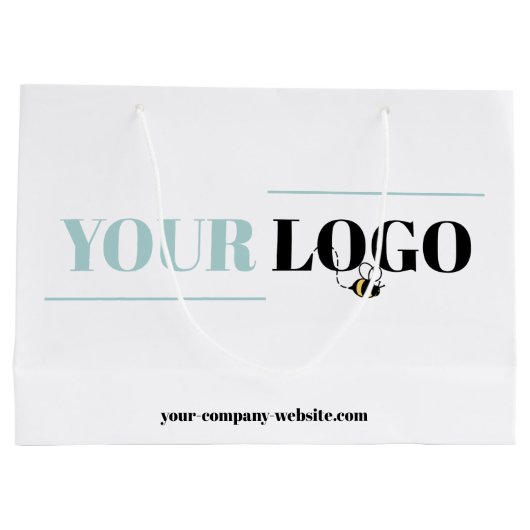 Logo en website van bedrijf - Aangepaste promotie Groot Cadeauzakje (Achterkant)