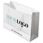 Logo en website van bedrijf - Aangepaste promotie Groot Cadeauzakje (Voorkant Gekanteld)