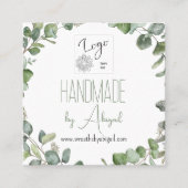 Logo Eucalyptus Handgemaakte QR-code Vierkante Visitekaartje (Voorkant)