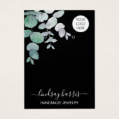 Logo Eucalyptus Oorbellen Zwart Display Kaart (Voorkant)