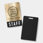 Logo Evenement Personeel Werknemer Goud Identifica Badge (Voor- en achterkant)