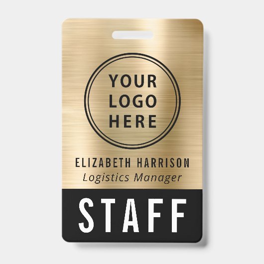 Logo Evenement Personeel Werknemer Goud Identifica Badge (Voorzijde)