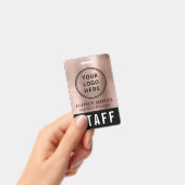 Logo evenement personeel werknemer roze goud ident badge (Handheld)