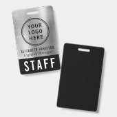 Logo Event Personeel werknemer Silver Identificati Badge (Voor- en achterkant)