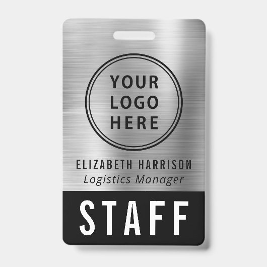 Logo Event Personeel werknemer Silver Identificati Badge (Voorzijde)