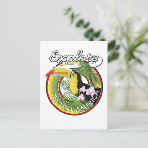 Logo Explore Midden-Amerika. Briefkaart