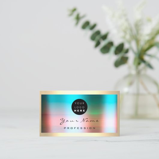 Logo Eyelash Makeup Artist Hair Roos ombre Visitekaartje (Staand voorkant)