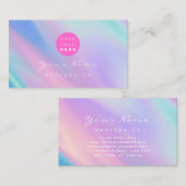 Logo Eyelash Makeup Hair Nails Holografen Modern Visitekaartje (Voorkant / Achterkant)
