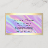 Logo Eyelash Makeup Hair Nails Holografen Opal Visitekaartje (Achterkant)