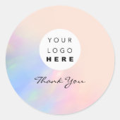 Logo Eyelash Makeup Hair Nails Holografen Roos Bus Ronde Sticker (Voorkant)