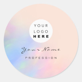 Logo Eyelash Makeup Hair Nails Holografen Roos Bus Ronde Sticker