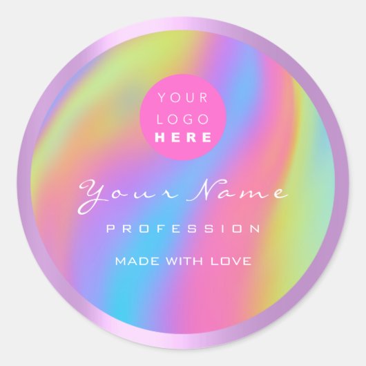 Logo Eyelash Makeup SPA Holografen Ronde Sticker (Voorkant)