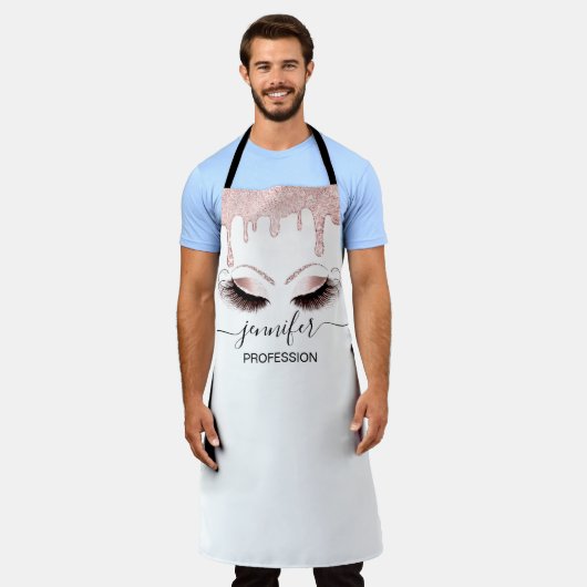 Logo Eyelashes bakkerij maakt roze druppels Schort (Gedragen)