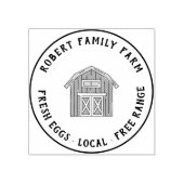 Logo Familieboerderij Aangepaste Ronde Kipeëieren Rubberstempel (Afrduk)