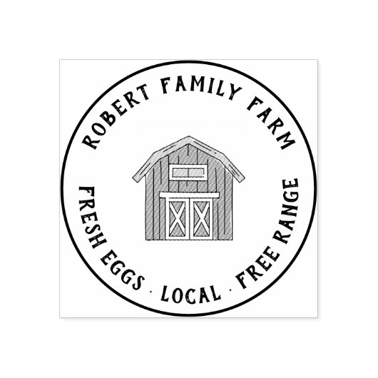 Logo Familieboerderij Aangepaste Ronde Kipeëieren Rubberstempel (Afrduk)